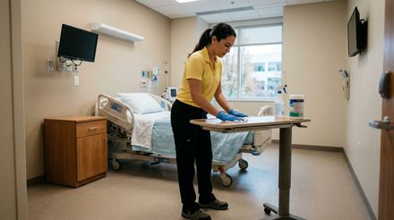 Cleaner sanitizing hospital bedside table and high touch patient surfaces Minnetonka, MN