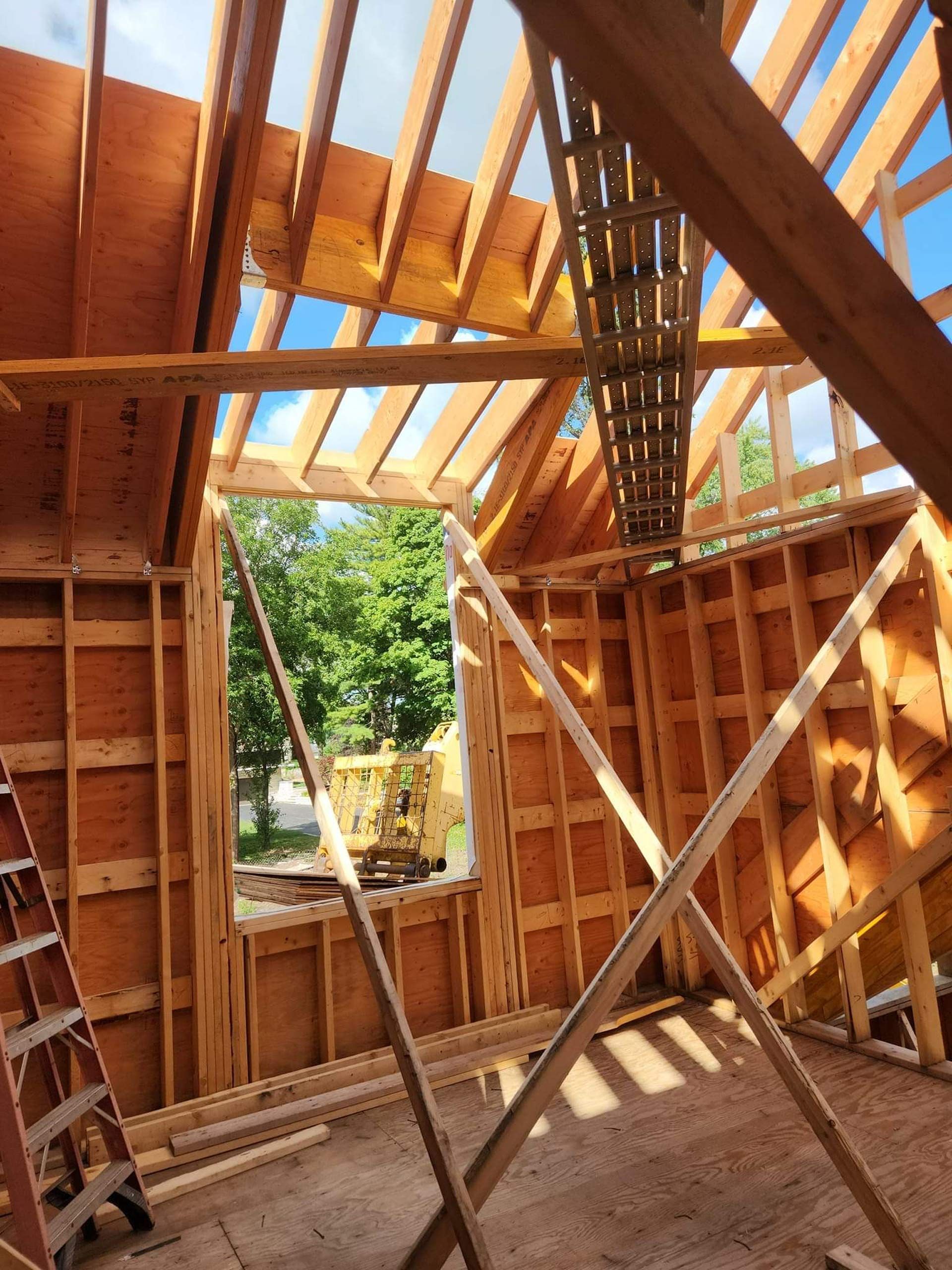 A room under construction with a window