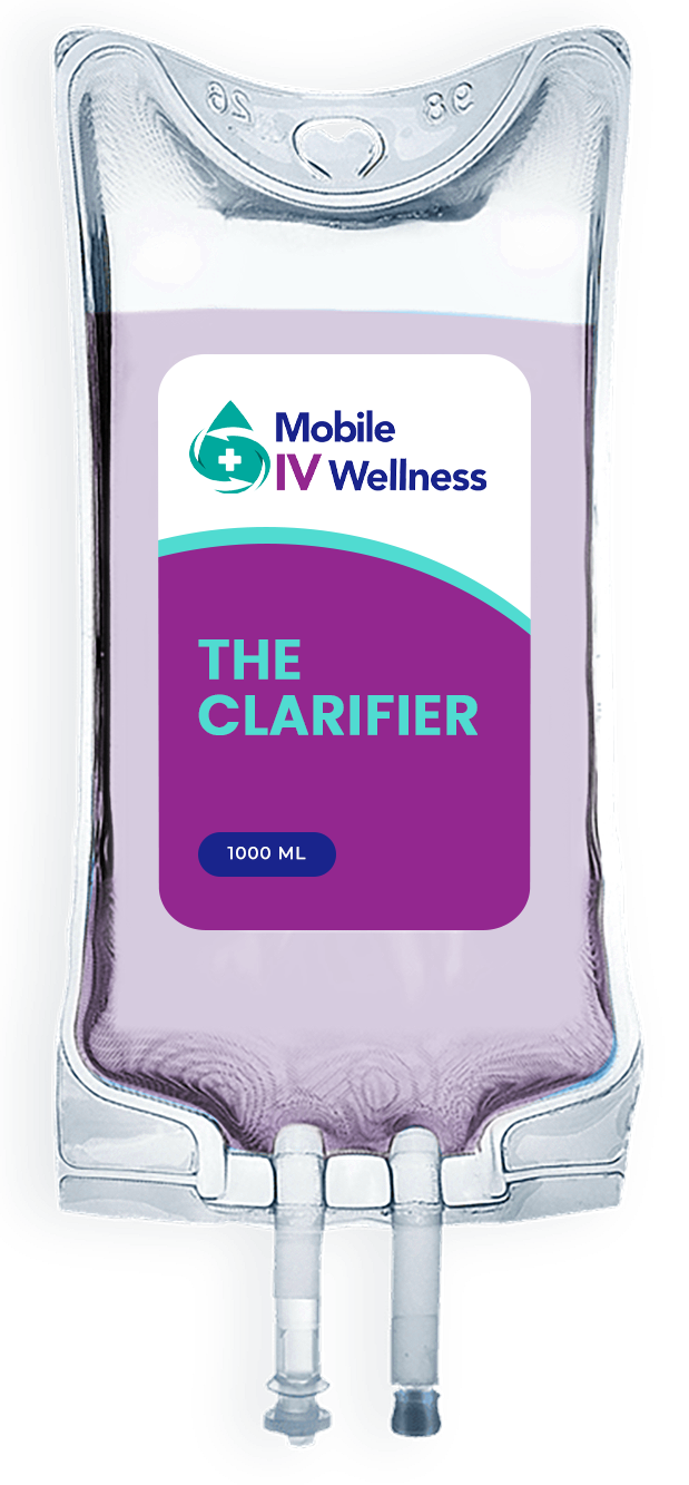 IV bag for Mobile IV Wellness, labeled 