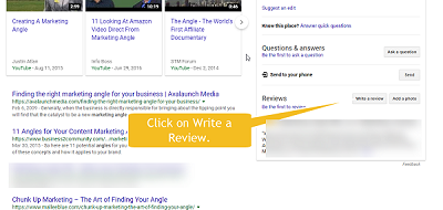 instructional image for writing google review