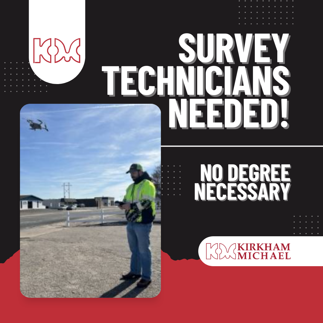 An advertisement for survey technicians needs no degree necessary