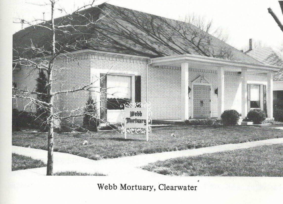 A black and white photo of a house in clearwater