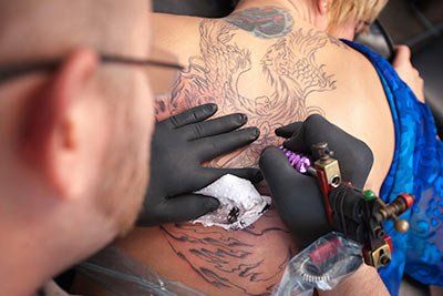 applying a tattoo