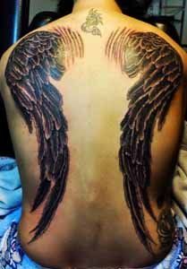 wings tattoo on back
