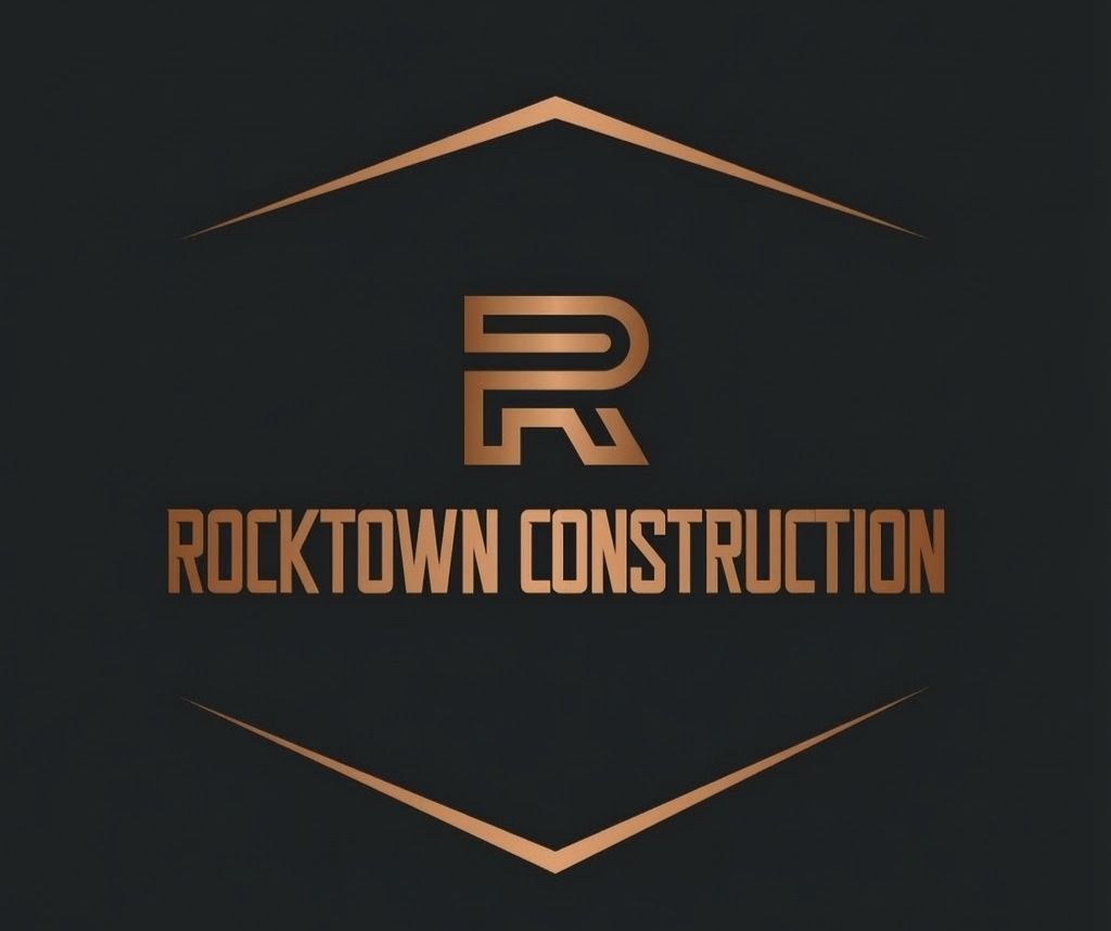 Logo for Rocktown Construction: Copper-colored "R" inside a copper outlined hexagon; company name beneath in copper.