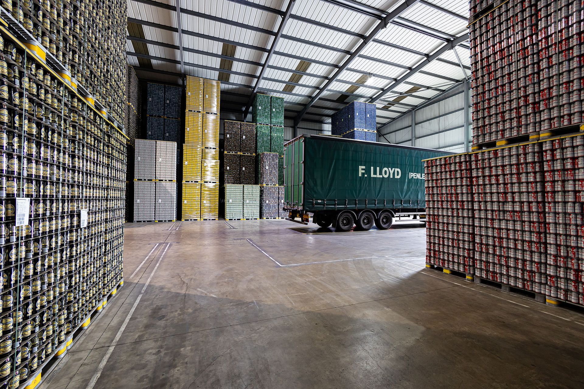 F Lloyd truck in one of the warehouses in Wrexham