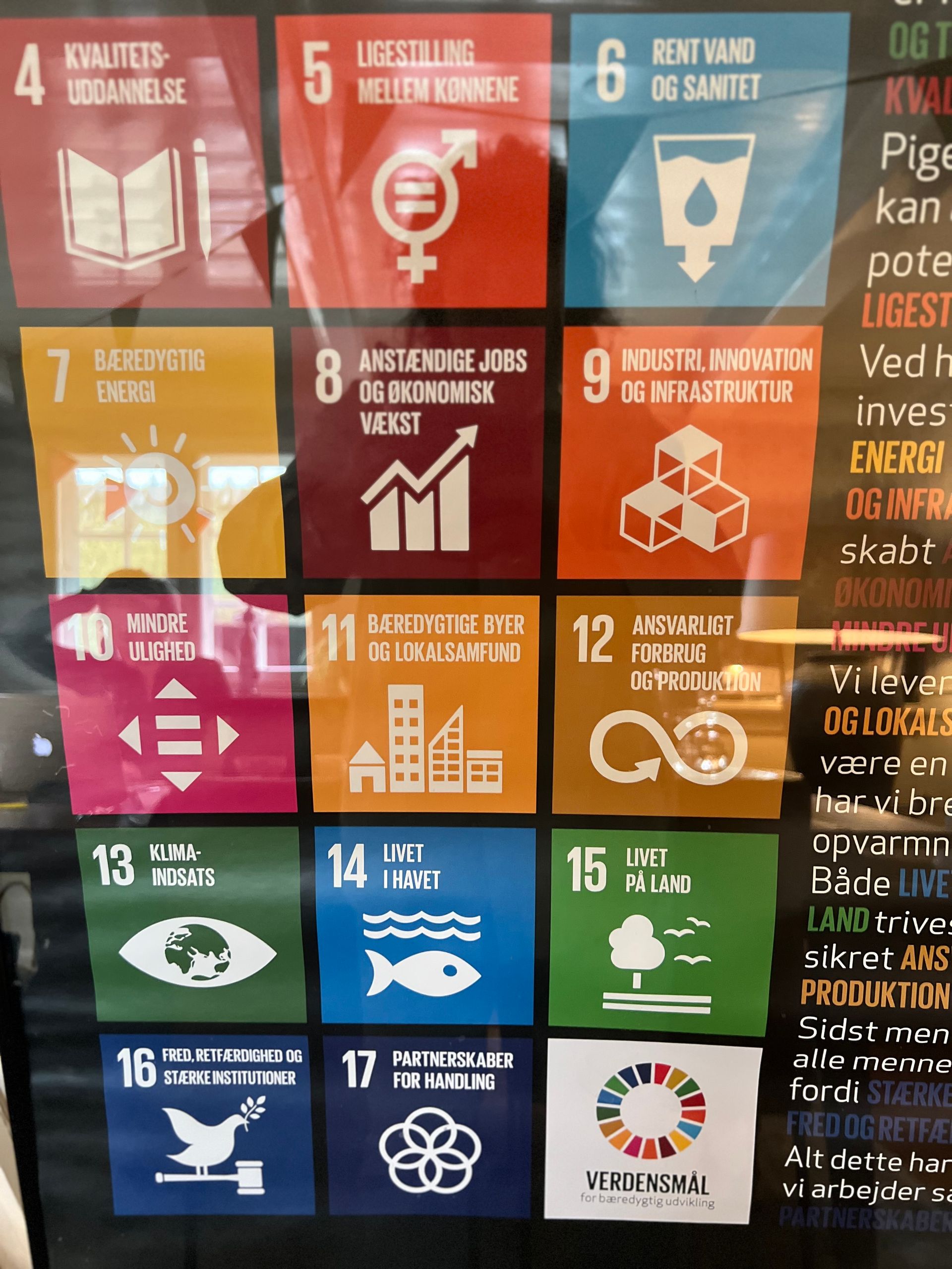 A display of the united nations sustainable development goals
