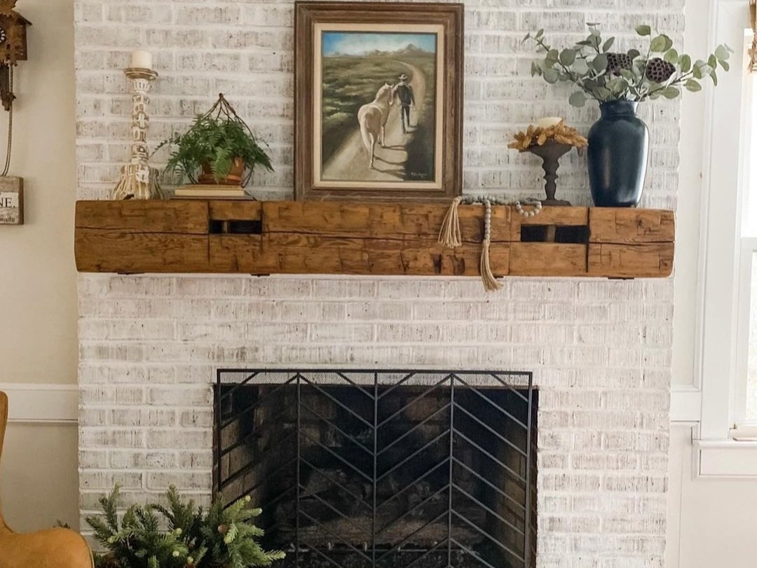 Hand Hewn mantel
