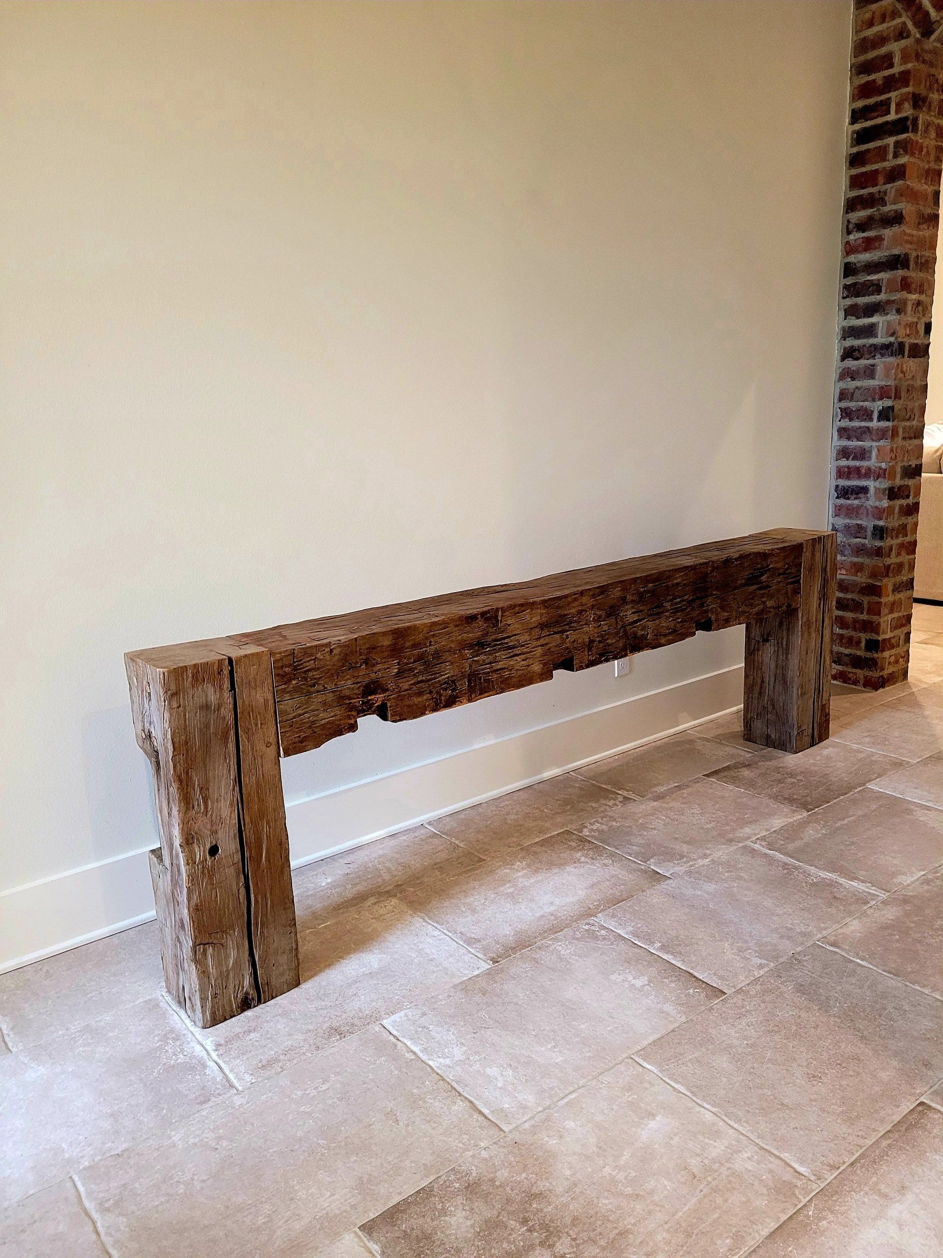 hand hewn beam entry table
