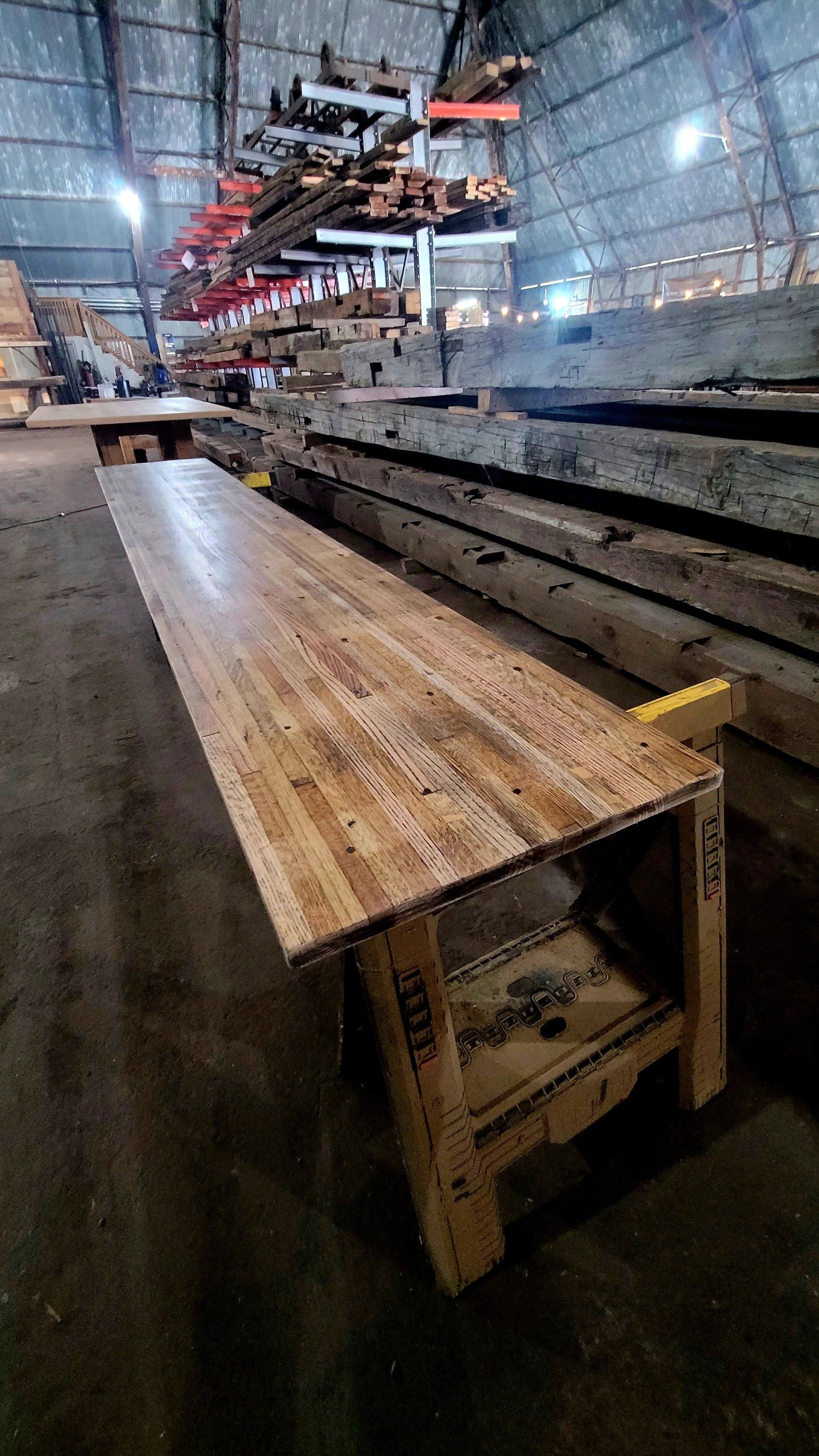 million mile oak reclaimed cargo flooring bartop