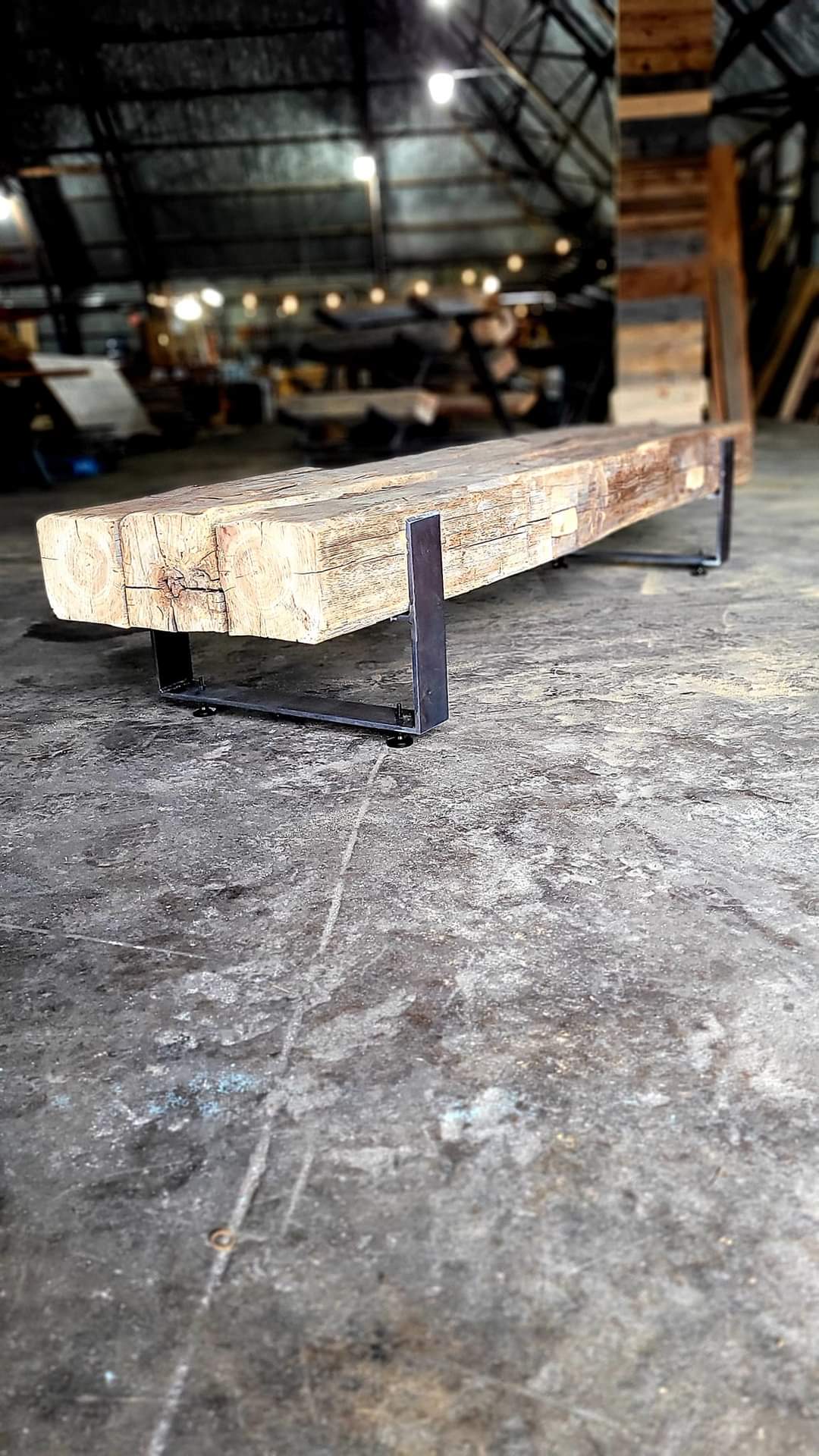Rustic Beam Bench