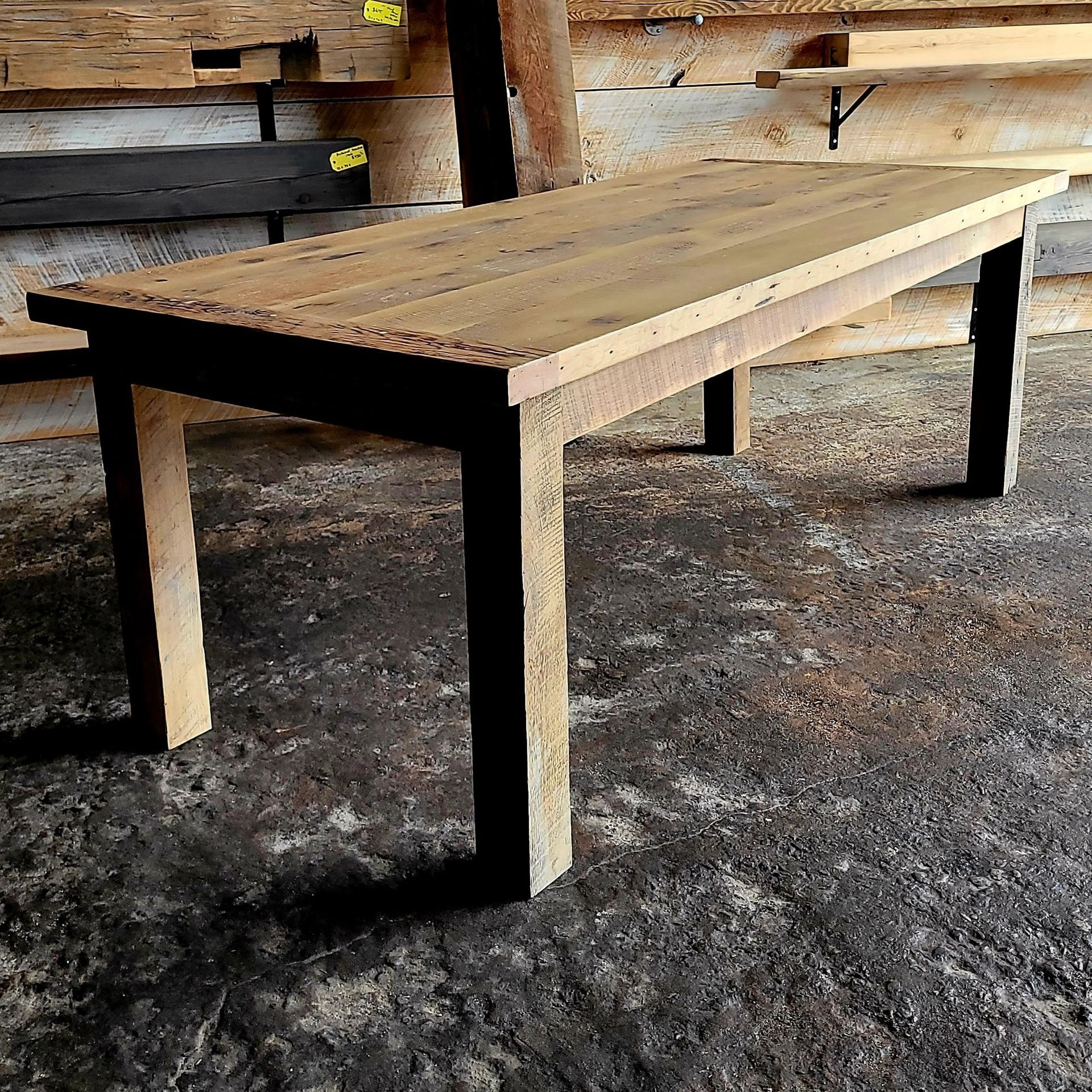 reclaimed white oak farmhouse table