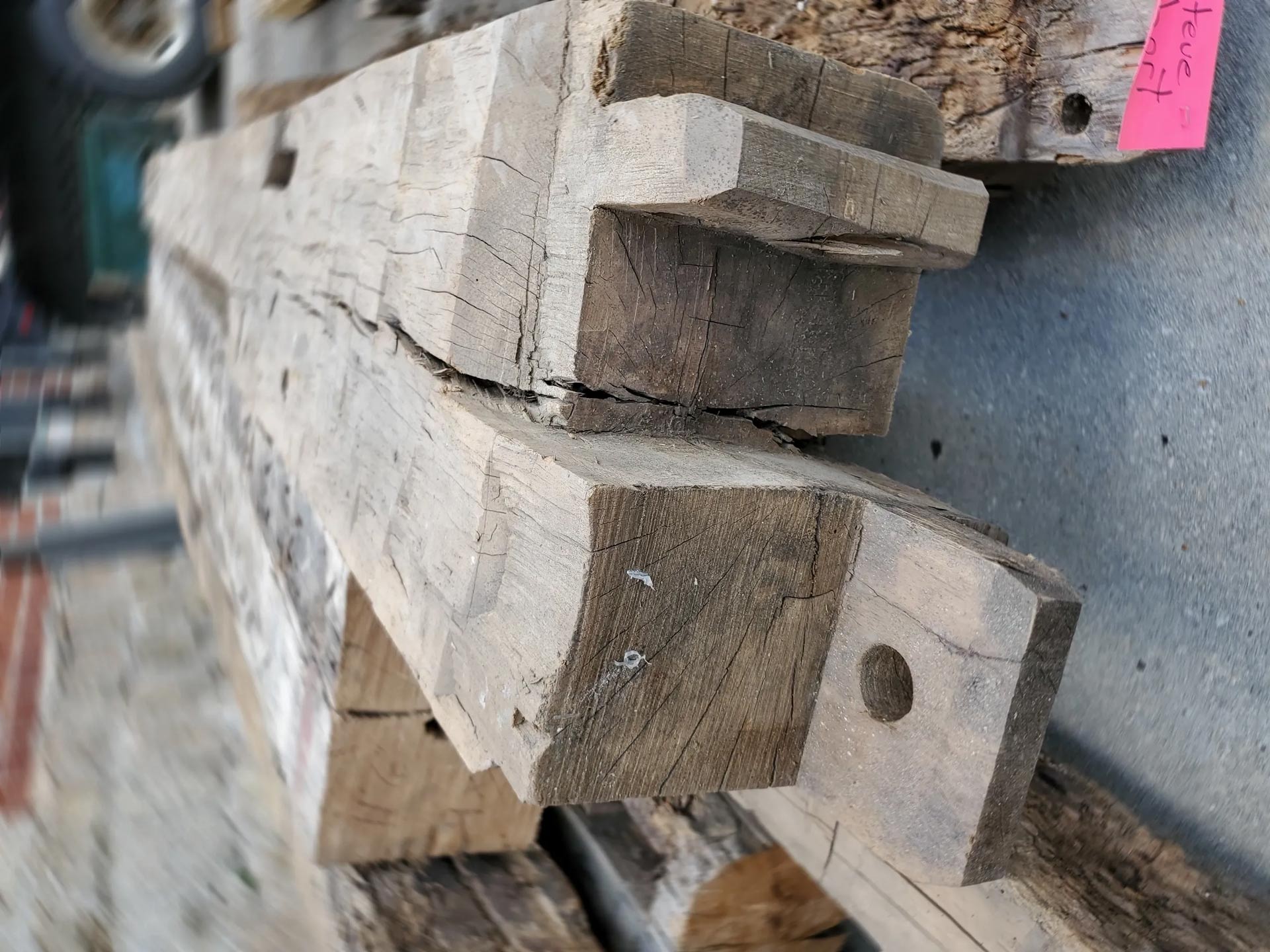 Hand Hewn Mortise and Tenon Joint