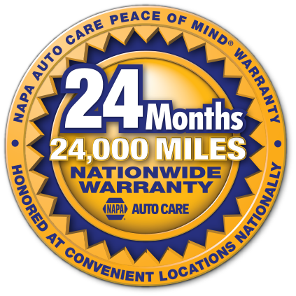 NAPA 24 month 24000 miles Nationwide Warranty