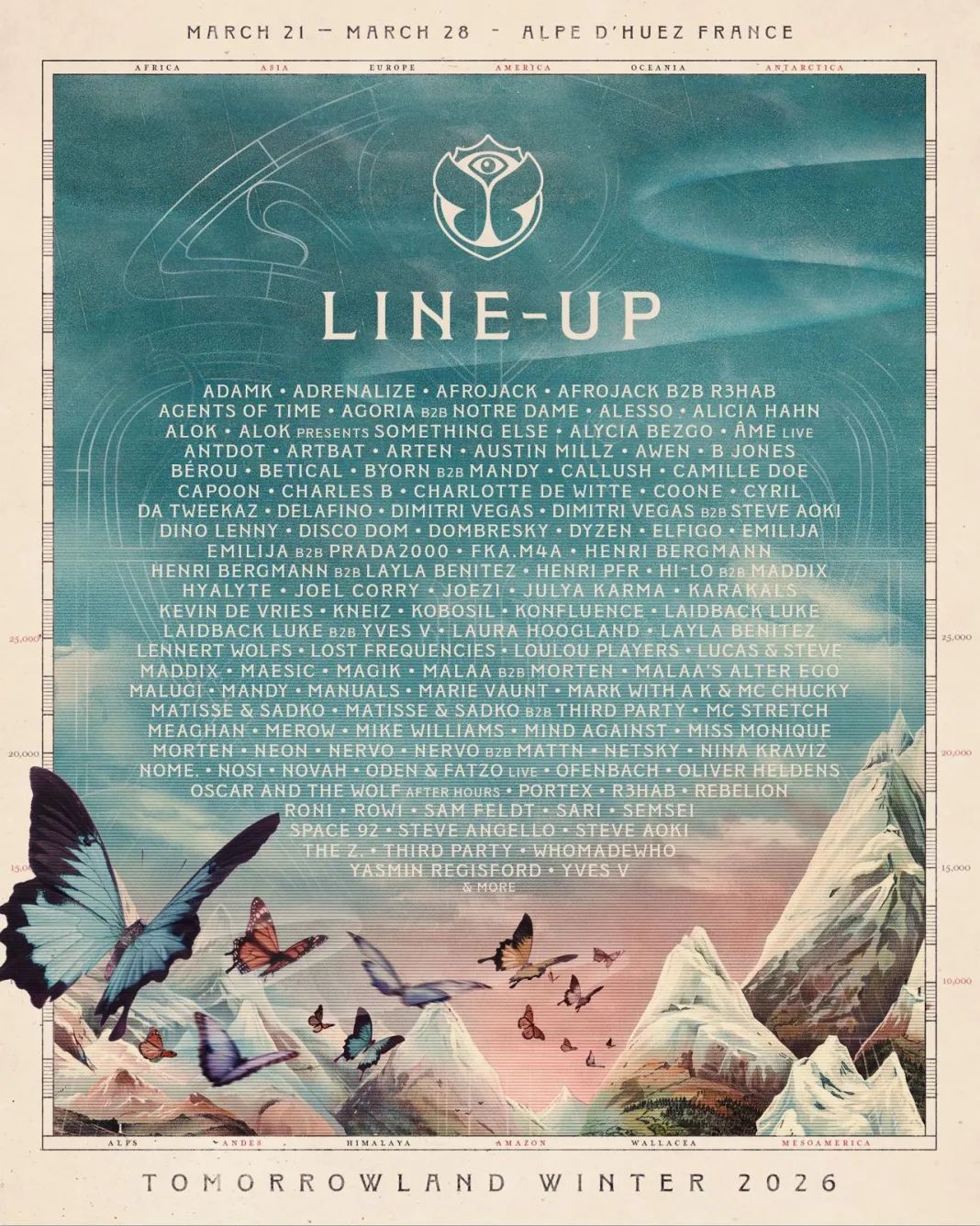 Linu up Tomorrowland Winter Line-up Tomorrowland Winter 2026
