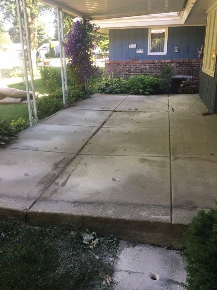 Before Repair of Patio — Rockford, IL — Northern Illinois Concrete Lifting