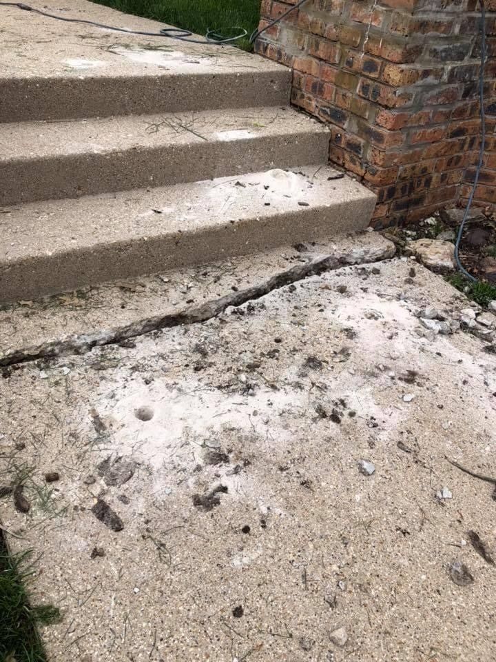 Cracks Near the Front Door Steps — Rockford, IL — Northern Illinois Concrete Lifting