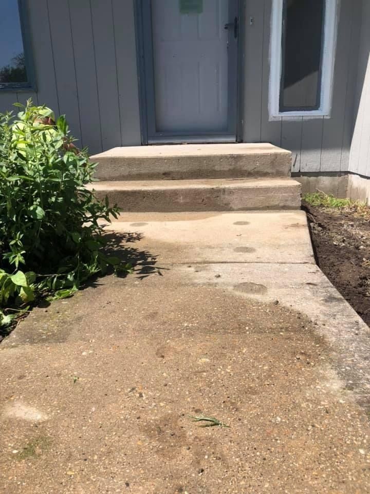 After Fixing the Front Porch and Sidewalk — Rockford, IL — Northern Illinois Concrete Lifting