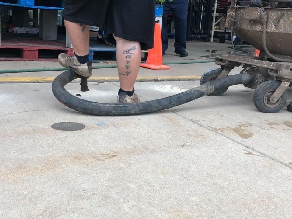 Man Drilling the Concrete Floor — Rockford, IL — Northern Illinois Concrete Lifting