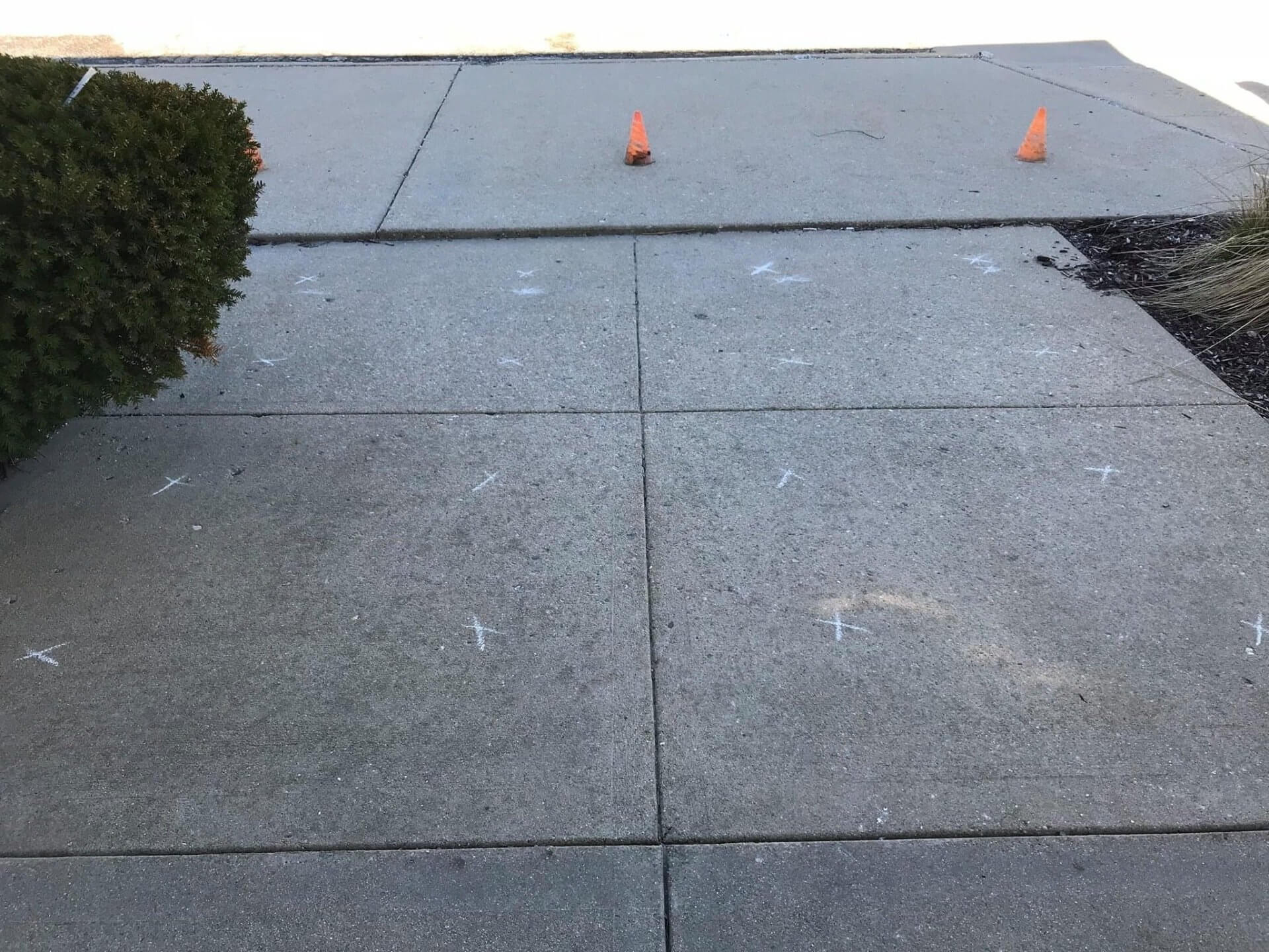 Sidewalk with Markings — Rockford, IL — Northern Illinois Concrete Lifting