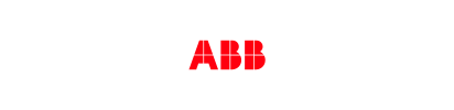 ABB logo in red on a white background.