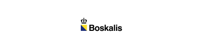 Bokalis logo with a crown above a flag-like emblem and the company name in black text.