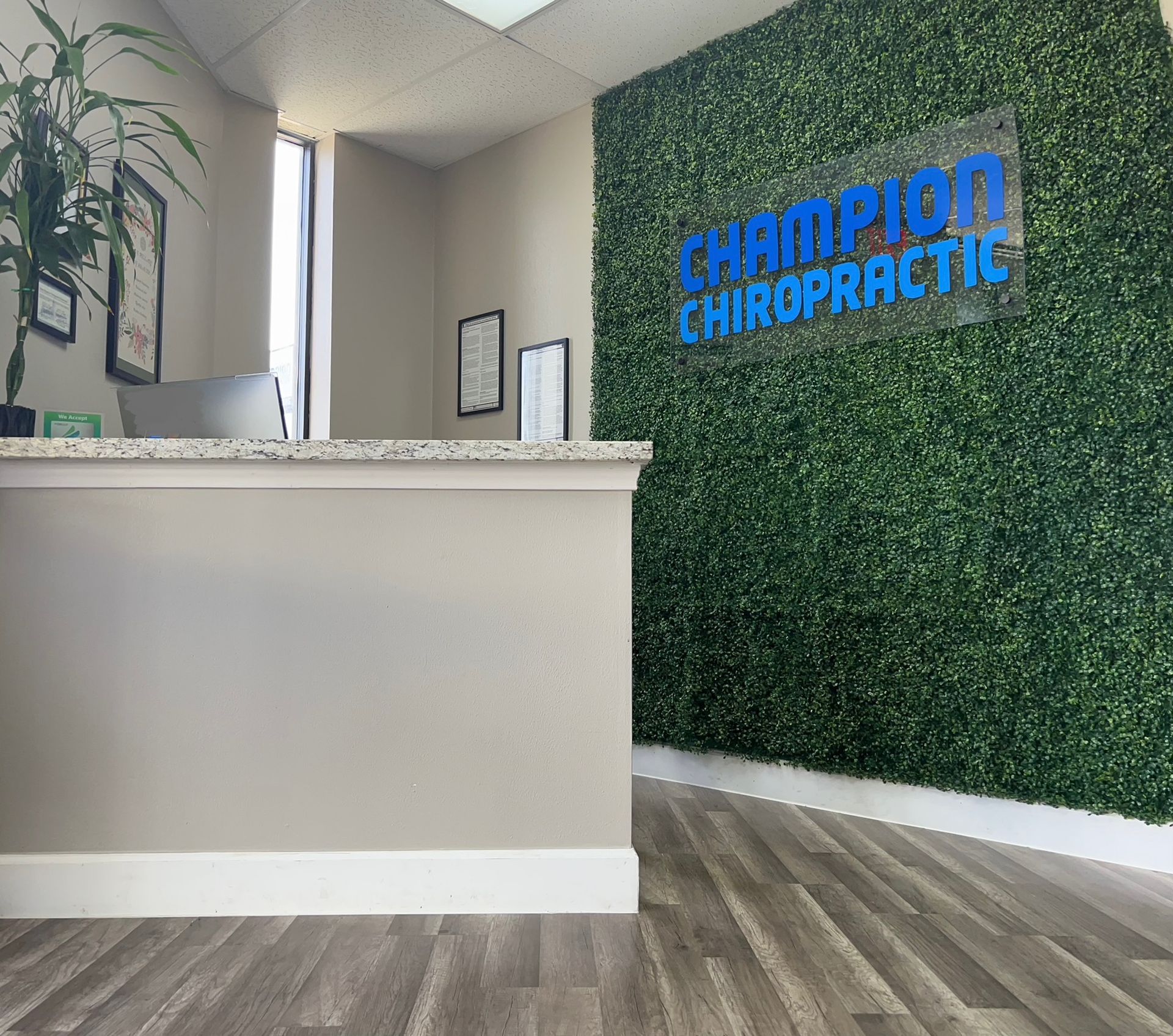 Patient receiving a gentle chiropractic adjustment at Champion Chiropractic of Pasadena in Pasadena, TX for fast relief.