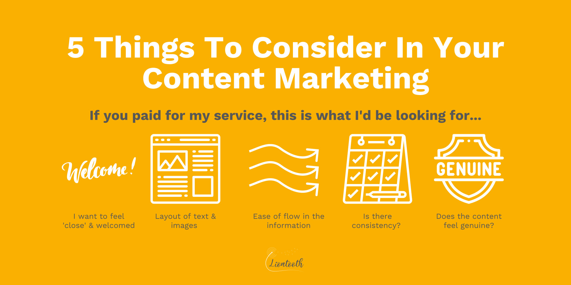 FIVE Things To Consider In Your Content Marketing