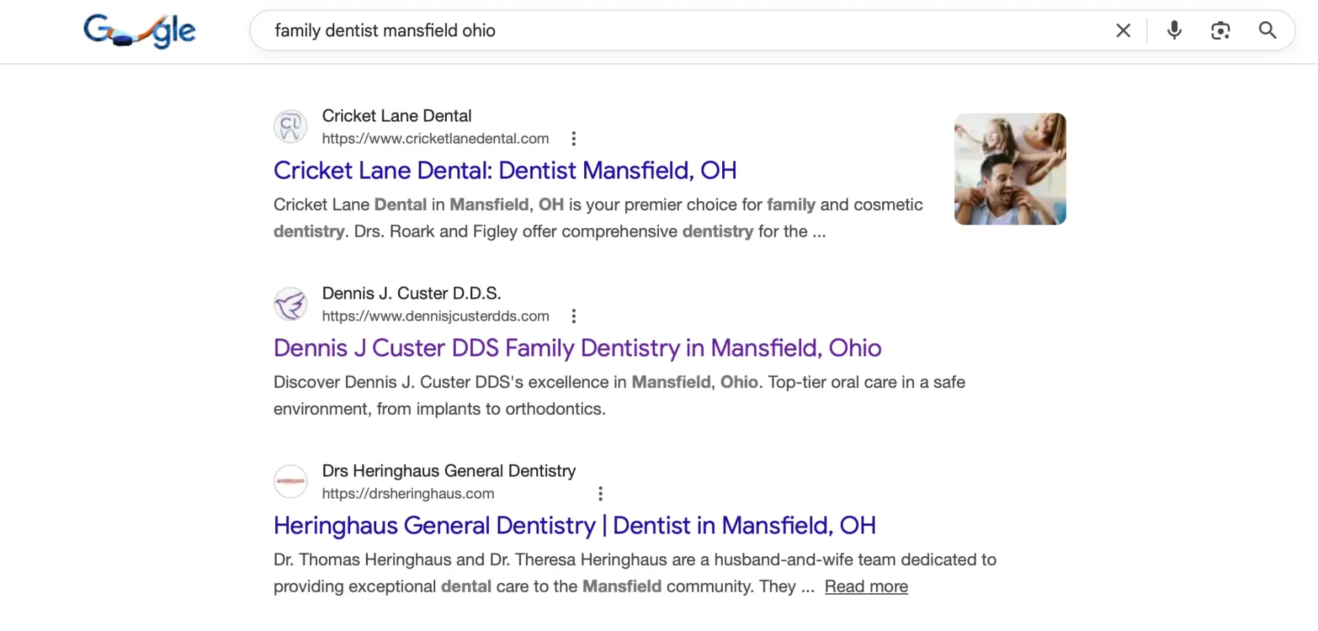 Custer Marketing Case Study Dennis J Custer Top 3 in Google search