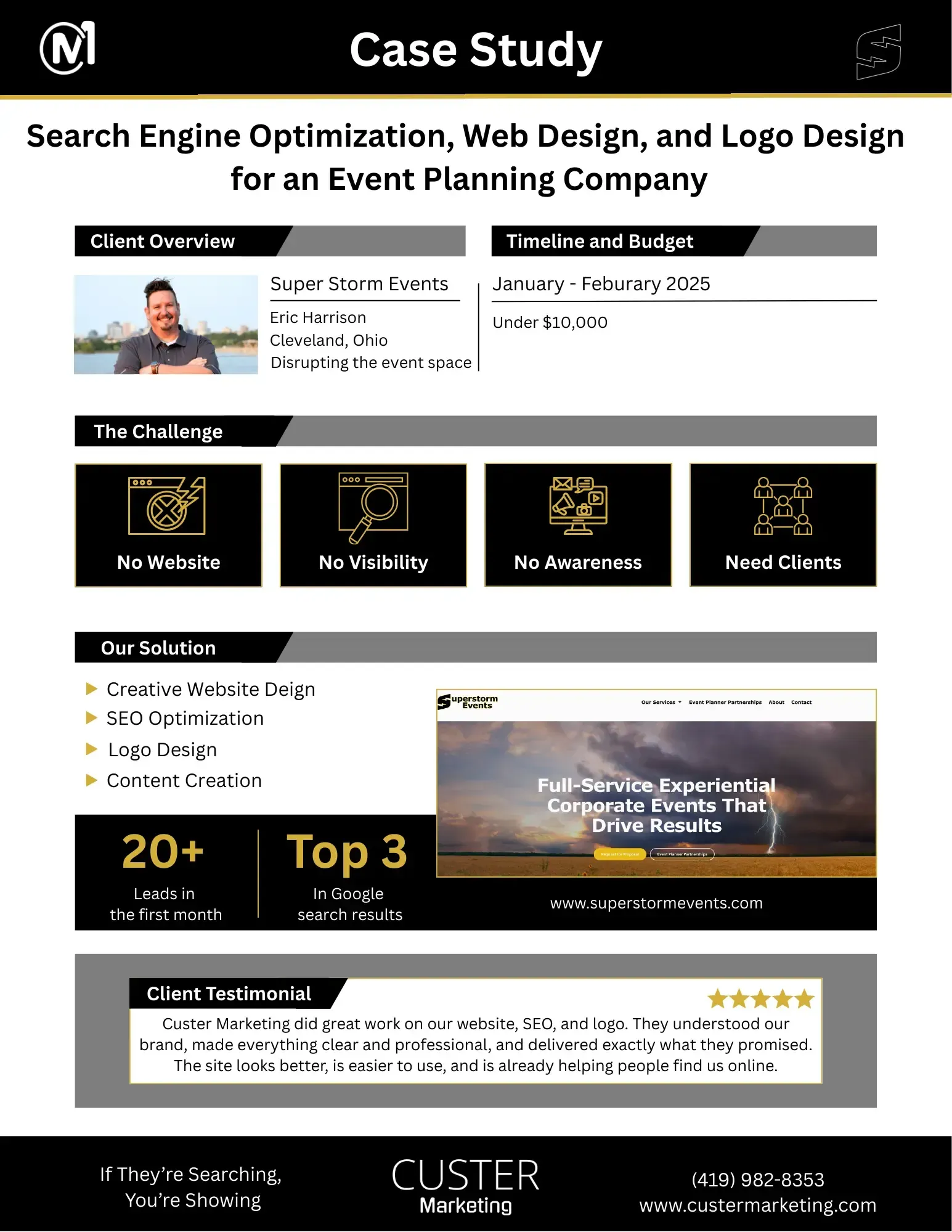 Custer Marketing Case Study Superstorm Events