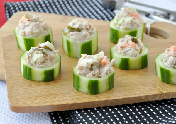 Tuna & Avocado Spread on Cucumber Subs