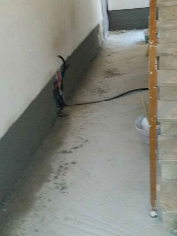 esecuzione di un lavoro per eliminare l'umidità