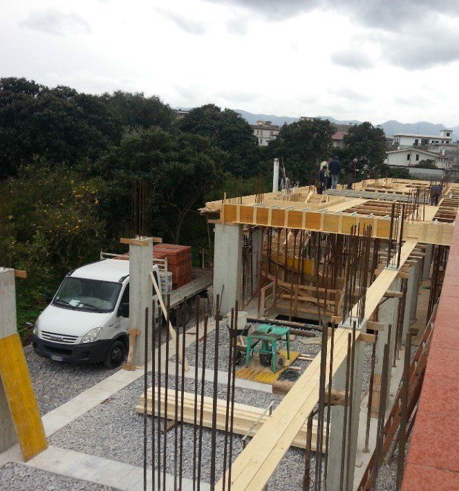 Cantiere edile per la costruzione di una villa