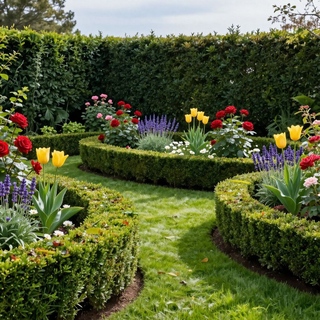 Een weelderige tuin .