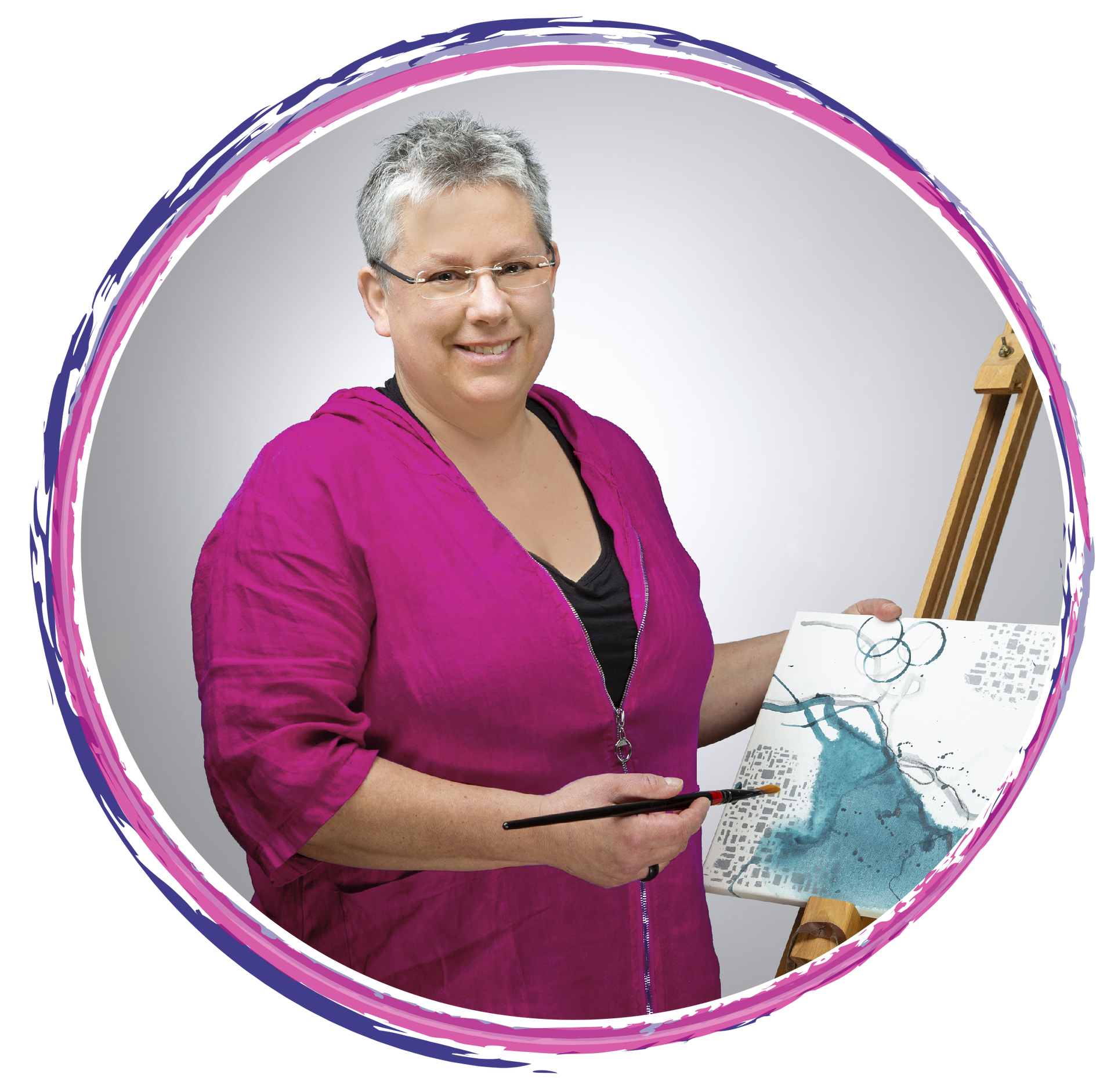 Katinka Uebel als professionelle Malbegleiterin Intuitives Malen.