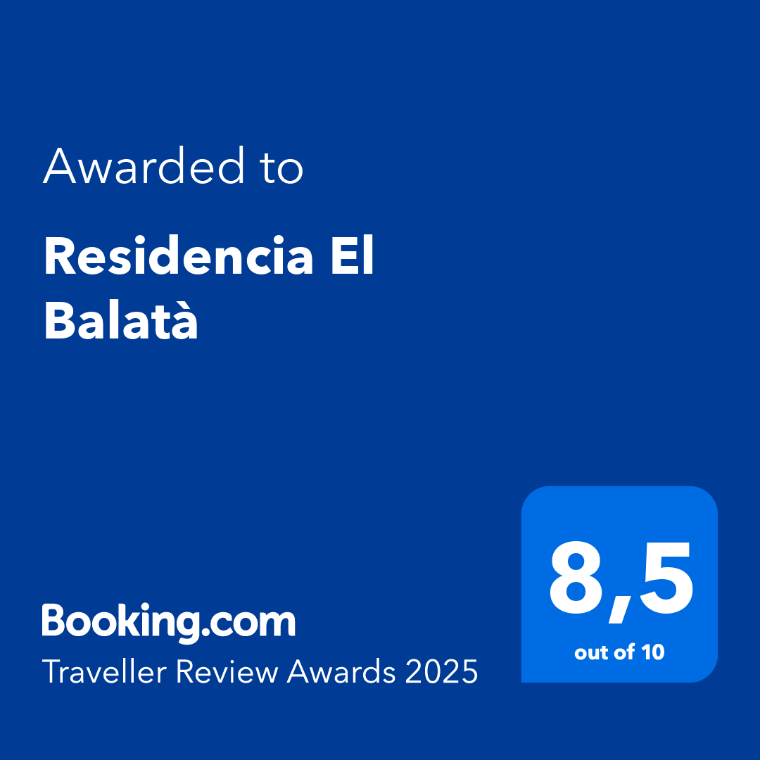 Booking.com award for Residencia El Balatà with an 8.5 rating out of 10.