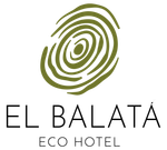 El Balatá Eco Hotel logo: green fingerprint-like symbol above the text.