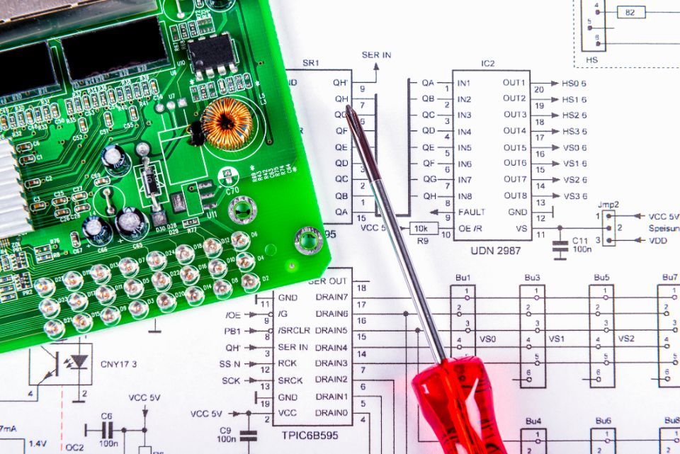 Schema di istruzioni per la riparazione di una scheda elettronica