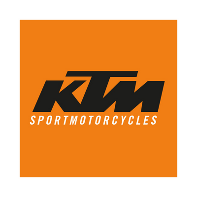 ktm sportmotorcycles orange block with black lettering logo
