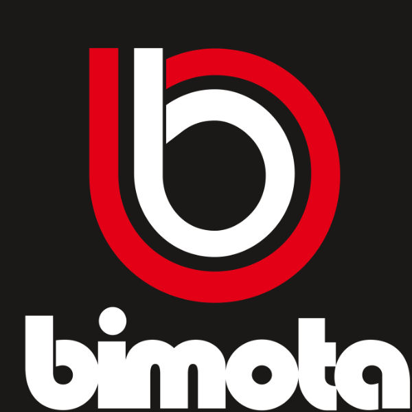 black background with red/white b on top white bimota