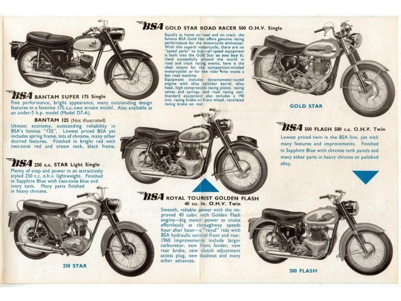 bsa motorcycle brochure 1960