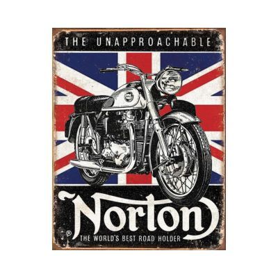 vintage reproduction norton motorcycles tin sign