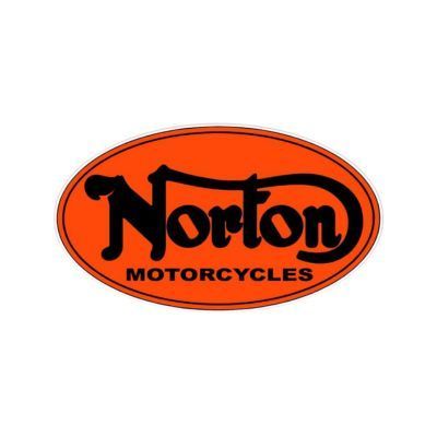 orange norton motorcycles window decal