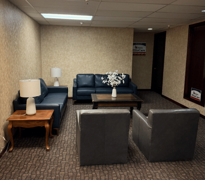 Idaho Elite Care Medicare insurance office waiting room in Idaho Falls, welcoming space for new and existing Medicare clients