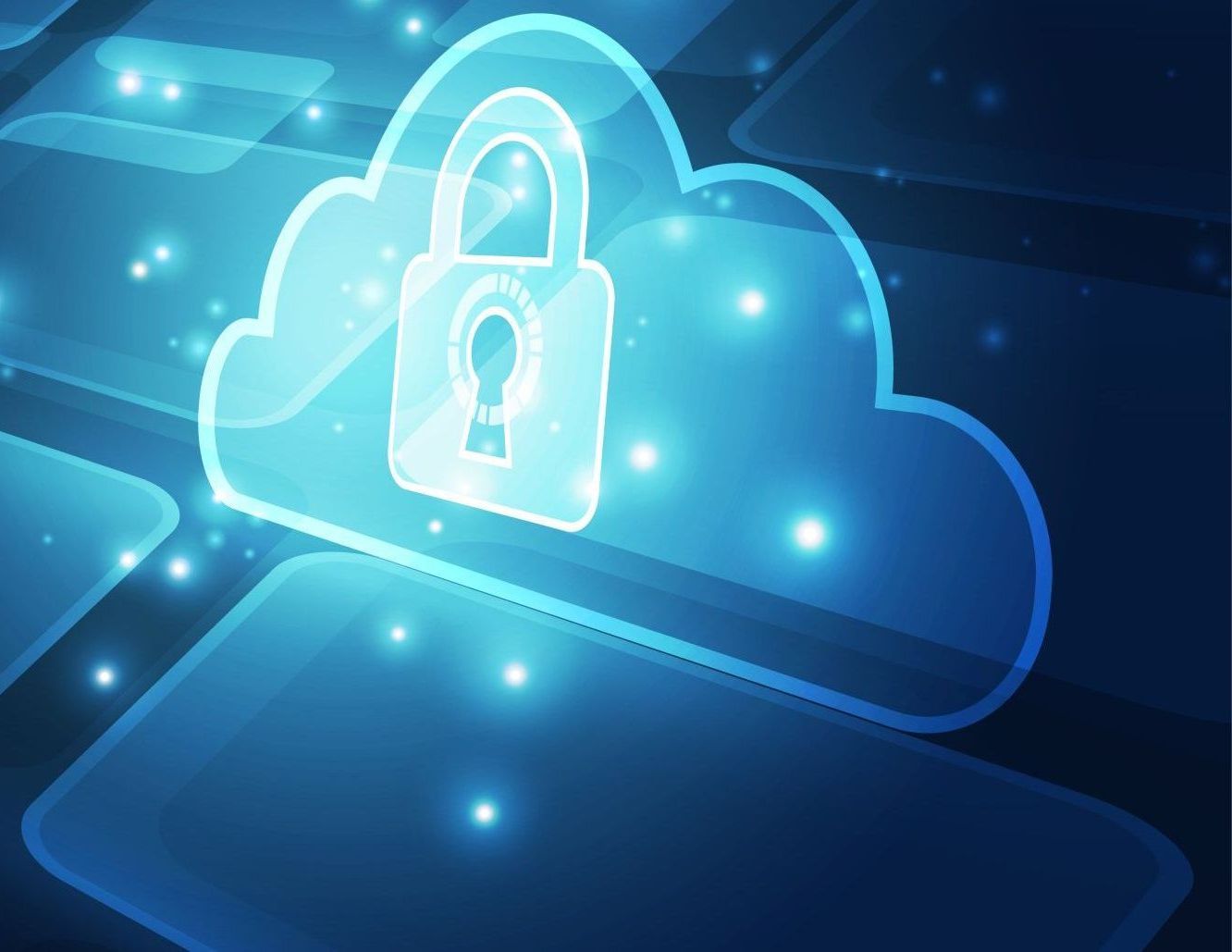 An image of a cloud with a secure lock represents the integrity of cloud services.