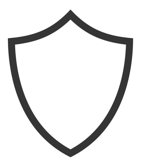 A shield icon providing risk mitigation on a white background.