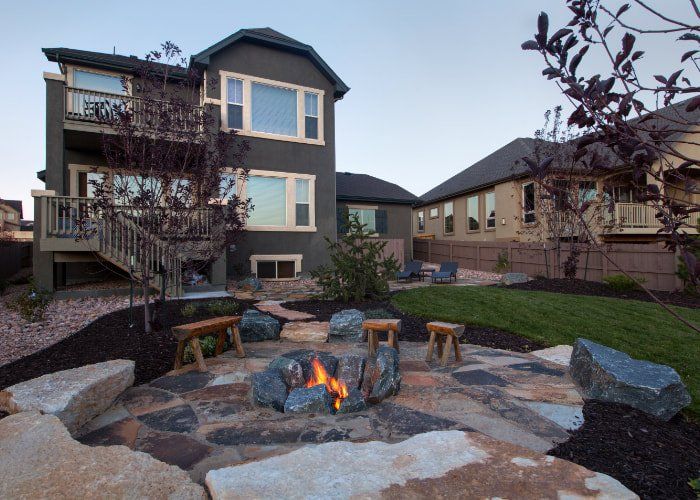 Stone firepit design and install