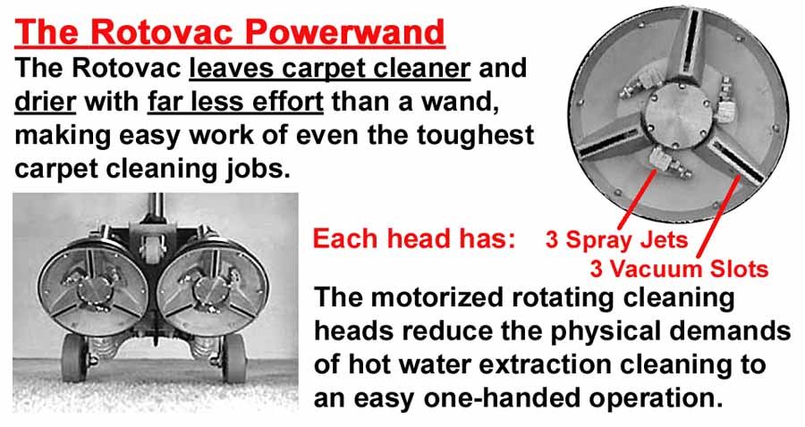 The rotovac powerwand leaves carpet cleaner and drier with far less effort than a wand