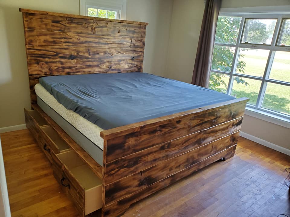Wooden Bed With Drawers — Auburn, NY — Auburn Furniture Service Inc.