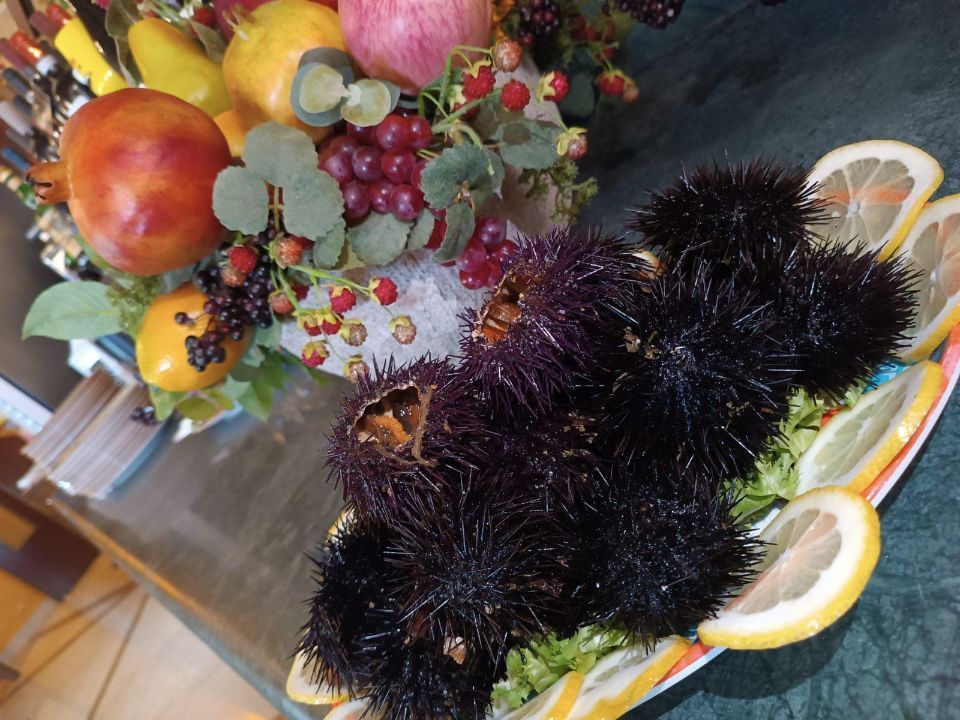 ricci di mare del ristorante per matrimoni a Taormina